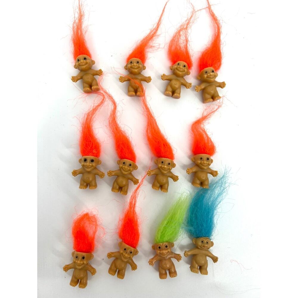 Vintage Miniature Troll Doll Lot of 12 Crafts Jewelry